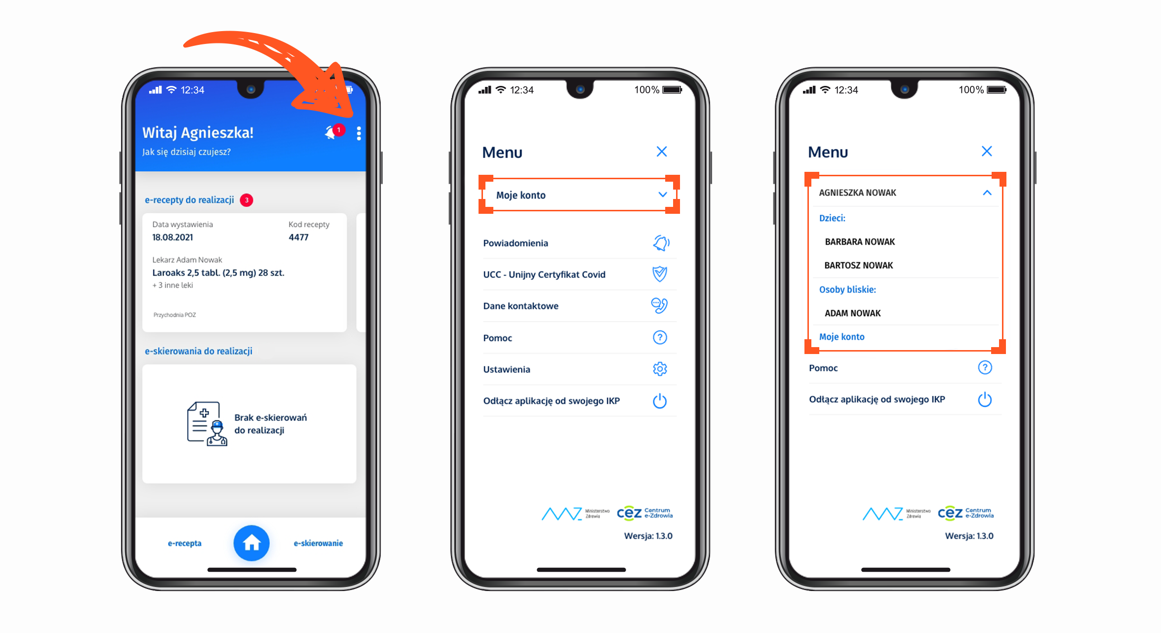 Konto dziecka i konta bliskich w mojeIKP