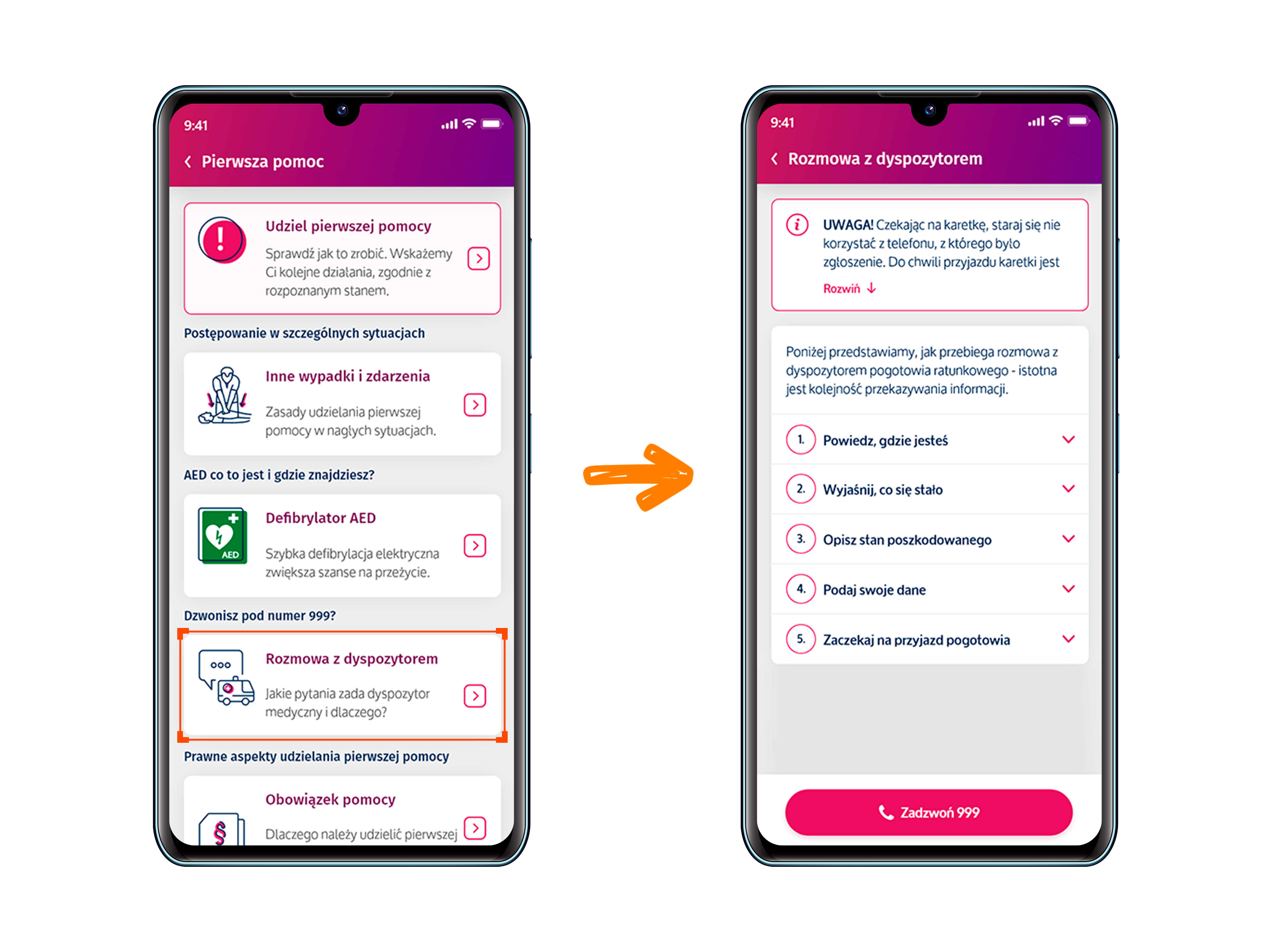 pierwsza pomoc - rozmowa z dyspozytorem